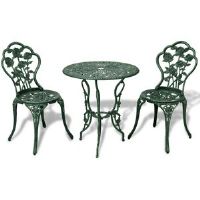Dakota Fields Barreto 3 Piece Bistro Set Cast Aluminium Green 2