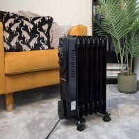 Belfry Heating Reginald Portable Electric Radiant Radiator Heater Black 55cm H X 37cm W X 24cm D