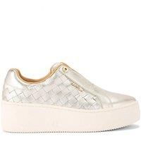 Carvela Women's 'Connected Laceless Weave' Leather Trainers in Gold | Size: 8