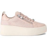 Carvela Women's 'Connected Zip Hotsox' Leather Trainers in Pale Pink | Size: 3
