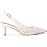 Carvela Women's 'Positano Sling Low' Fabric Heels in White | Size: 4