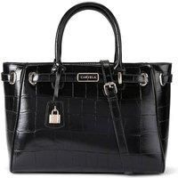 Carvela Women's 'Violet Belted Tote' Croc Print Bag in Black