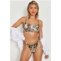 Boohoo Frill Detail Bikini Brief - Leopard