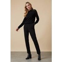 Womens Tall Black Pull On Trousers