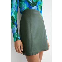 Warehouse Women's Seam Detail Pelmet Skirt in Dark Green | Size: 12