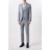 Burton Slim Fit Chambray Blue Slub Suit Jacket