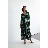 WAREHOUSE Ruched Front Pleated Maxi Dress
