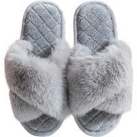 Indoor Plush Slippers - Choice Of 4 Colours! - White