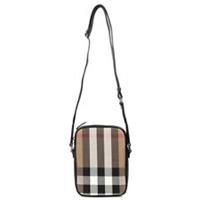Burberry 'Paddy' Check Messenger / Side Bag Black