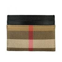 Burberry Sandon Canvas Check Leather Slim Card Case Wallet