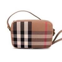 Burberry Camera Leather Cross Body Shoulder Bag Chestnut Beige