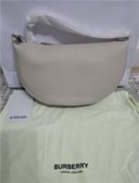 Burberry Grainy Leather Sling Bag Limestone Handbag - New