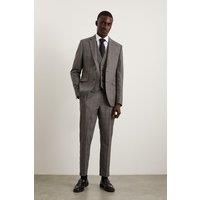BURTON Skinny Grey Blue Highlight Check Suit Jacket