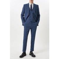 BURTON Slim Fit Blue Semi Plain Suit Trousers
