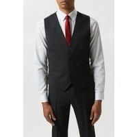 Slim Fit Plain Charcoal Wool Suit Waistcoat