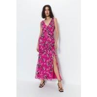 WAREHOUSE Premium Ruffle Detail Floral Maxi Dress