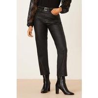 Womens Coated Straight Leg Jeans