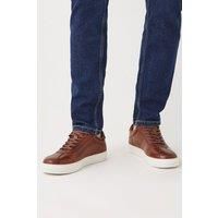 Mens Leather Smart Dark Brown Trainers