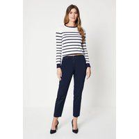 Womens Stretch Cigarette Belted Trousers