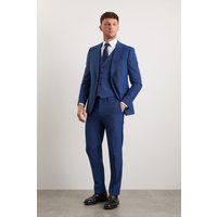Slim Fit Blue Birdseye Suit Trouser