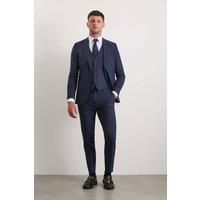 BURTON Skinny Fit Navy Marl Suit Trousers