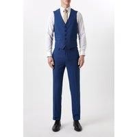 Mens Plus And Tall Slim Fit Blue Birdseye Waitcoat