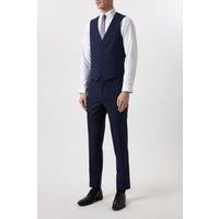 Mens Plus And Tall Tailored Fit Navy Marl Suit Waistcoat
