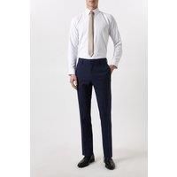 Mens Plus And Tall Slim Fit Navy Marl Suit Trousers