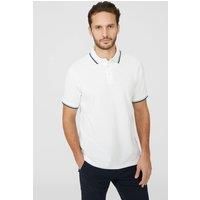 Maine Men's Pique Tipped Polo Shirt in White | Size: Small