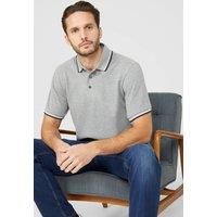 Maine Men's Pique Tipped Polo Shirt in Grey | Size: Small