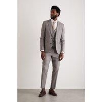 BURTON Skinny Fit Grey Fine Check Suit Jacket