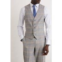 BURTON Slim Fit Grey Highlight Check Waistcoat