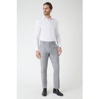 BURTON Slim Fit Light Grey Textured Suit Trousers