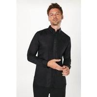 Burton Mens Button-Up Shirt Black Long Sleeve Collared Casual All Seasons