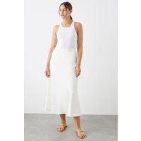 Womens Satin Bias Midi Skirt