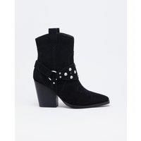WAREHOUSE Suede Harness Detail Ankle Cowboy Boot