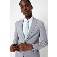 Burton Mens Suit Jacket Skinny Fit Light Grey 2 Button Notch Lapel