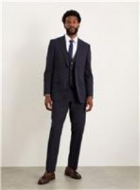 Burton Mens Suit Trousers Regular Fit Navy 2 Piece 3 Piece Versatile