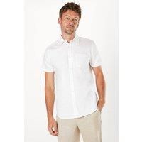 Burton Mens Button-Up Shirt White Collared Short Sleeve Casual All Seasons