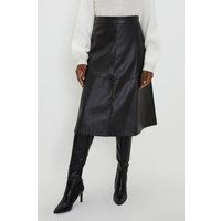 Womens Tall Faux Leather A Line Skirt