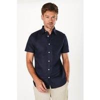 Burton Menswear London Burton Short Sleeve Oxford Shirt - Navy
