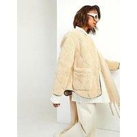 Onion Quilt Faux Fur Teddy Jacket
