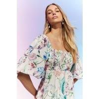 The Collector Pleat Bust Midi Cotton Dress