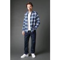 Maine Mens Rinse Straight Jeans (32R) (Dark Blue)