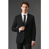 Burton Mens Suit Black 3 Piece Regular Fit Business Formal Party