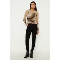 Oasis Womens Skinny Jeans Black Denim Slim Fit Mid Rise Versatile Stylish