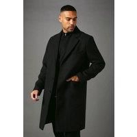 Black Signature 3 Button Epsom Wool Blend coat