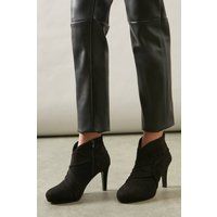 Aubrey Faux Suede Side Twist High Heel Platform Shoe Boots