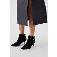 Wide Fit Annie Ring Detail Pointed Mid Heel Shoe Boots