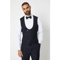 Burton Mens Tuxedo Waistcoat Black Tailored Fit Business Wedding Smart Formal